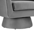 thumbnail image 6 of Swivel Armchair Chair, Grey Gray, Velvet, Living Kitchen Cafe Bistro Hospitality Restaurant, Modern Contemporary Boutique HB34750, 6 of 9