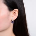 thumbnail image 3 of Sterling Silver with Color Changing Alexandrite and White Topaz Dangle Earrings, 3 of 3