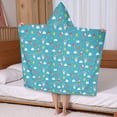 thumbnail image 5 of Blue Cartoon Unicorn Ice Cream Donut Star Cloud Hooded Bath Towel，50"x30" for Ages 3 To 12 Kids, Quick Dry Lightweight Soft Microfiber Hood Beach Towel Cover Up for Kids, 5 of 7