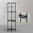 thumbnail image 2 of Corner Shower Caddy Standing, 4 Tier Rustproof Metal Shower Organizer with Soap Holder, Floor Shower Corner Shelf Rack Storage Stands with Adjustable Feet & 2 Hooks for Bathroom, Black, 2 of 15