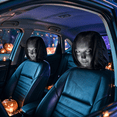 thumbnail image 6 of 2 Pack Scary Face Car Headrest Covers, Stretch Elastic Funny Ghost Face Printed Head Rest Protector, Spooky Masque Design Auto Seat Headrest Cover for Car Truck SUV, 6 of 7