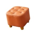 thumbnail image 2 of Taburete cuadrado pequeño, taburete para pies, muebles estables, taburete elegante para cambiar zapatos, reposapiés para entrada, sala de juegos, Naranja, 2 of 8