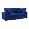 thumbnail image 2 of Modway Commix Down Filled Overstuffed Performance Velvet Loveseat in Navy, 2 of 5