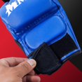 thumbnail image 3 of Jiibva Blue PU Leather Half Finger MMA Boxing Gloves, EVA Padded Training Fight Gloves for Adults 9.45 Inch, 3 of 7