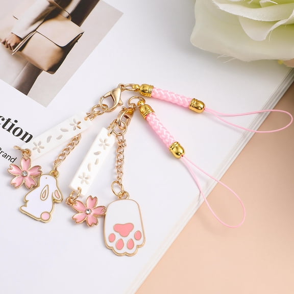 Topbathy 2Pcs Phone Charm Assorted Color Decorative Pendant Lanyards for Stylish Phone Accessories