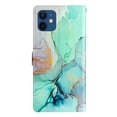thumbnail image 4 of Nalacover Wallet Case for iPhone 12 Mini with Painting Pattern PU Leather Magnetic Kickstand Flip Folio Cover, Card Slots Holder Soft Silicone Shockproof Protective Case, Green Marble, 4 of 8