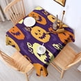 thumbnail image 2 of Purple Halloween Jack Lanterns Square Tablecloth,Waterproof Square Table Cover,Wipeable Spillproof Washable Table Cover for Home Kitchen Party Decor 52"x52"(132x132cm), 2 of 6