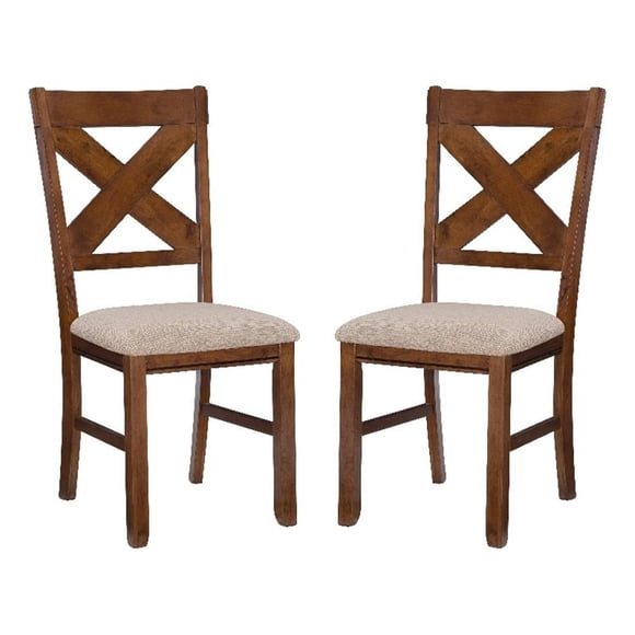 Linon Chaises de Salle à Manger Kraven, Brun Noisette Foncé (Ensemble de 2)