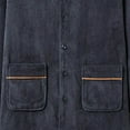 thumbnail image 3 of FNFYFH Men Big and Tall Fleece Pajama Set Long Sleeve Button Down Two Piece Sleepwear Soft Lounge Set, 3 of 3