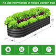 thumbnail image 2 of Garvee 2 macetas ovaladas elevadas para jardín, jardineras de metal galvanizado con base abierta para jardinería, jardineras elevadas para verduras y flores., 2 of 9