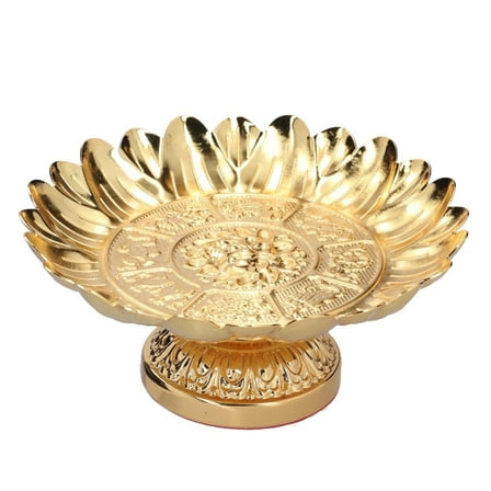 Elegant Gold Fruit Bowl & Tray - European Style Decorative Plate for Worship & Home