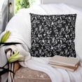thumbnail image 3 of Pillow Covers 18x18 Set of 2, Black Botanical Throw Pillow Covers Decorative Couch Cushion Cover, Pastoral Spring Floral Classic Black Microfiber Soft Square Pillowcases for Bedroom Living Room Sofa, 3 of 7