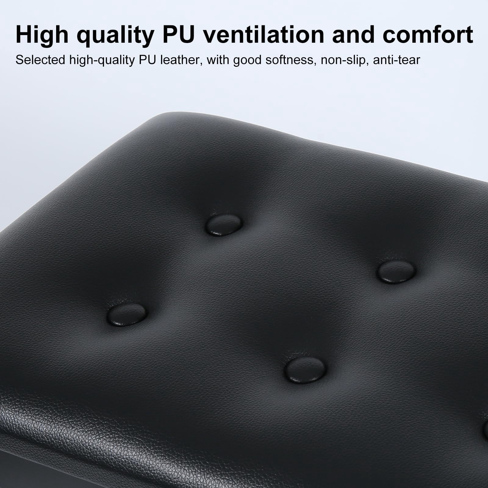 AODSK Piano Bench, PU Leather Padded Keyboard Stool, Sturdy Iron Leg Comfortable Piano Chair, 17.72×11.61×19.49 Inch, Black
