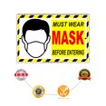 thumbnail image 3 of Must Wear Mask Before Entering safety aluminum metal sign 8"x12", 3 of 5