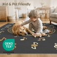 thumbnail image 4 of ODIKA 6'x9' Washable Area Rug Cd Vinyl Record Vintage Music Notes Spinning Grooves Retro Disc Flowing Dynamic for Family Room, Living Room, Master Bedroom, Non-Slip, Easy Care, 4 of 7