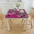 thumbnail image 3 of HAOXIT  Pink Zebra Print Animal Table Cloth Square Tablecloth Anti Wrinkle Table Cover for Dining Kitchen Parties 44''x44'', 3 of 7