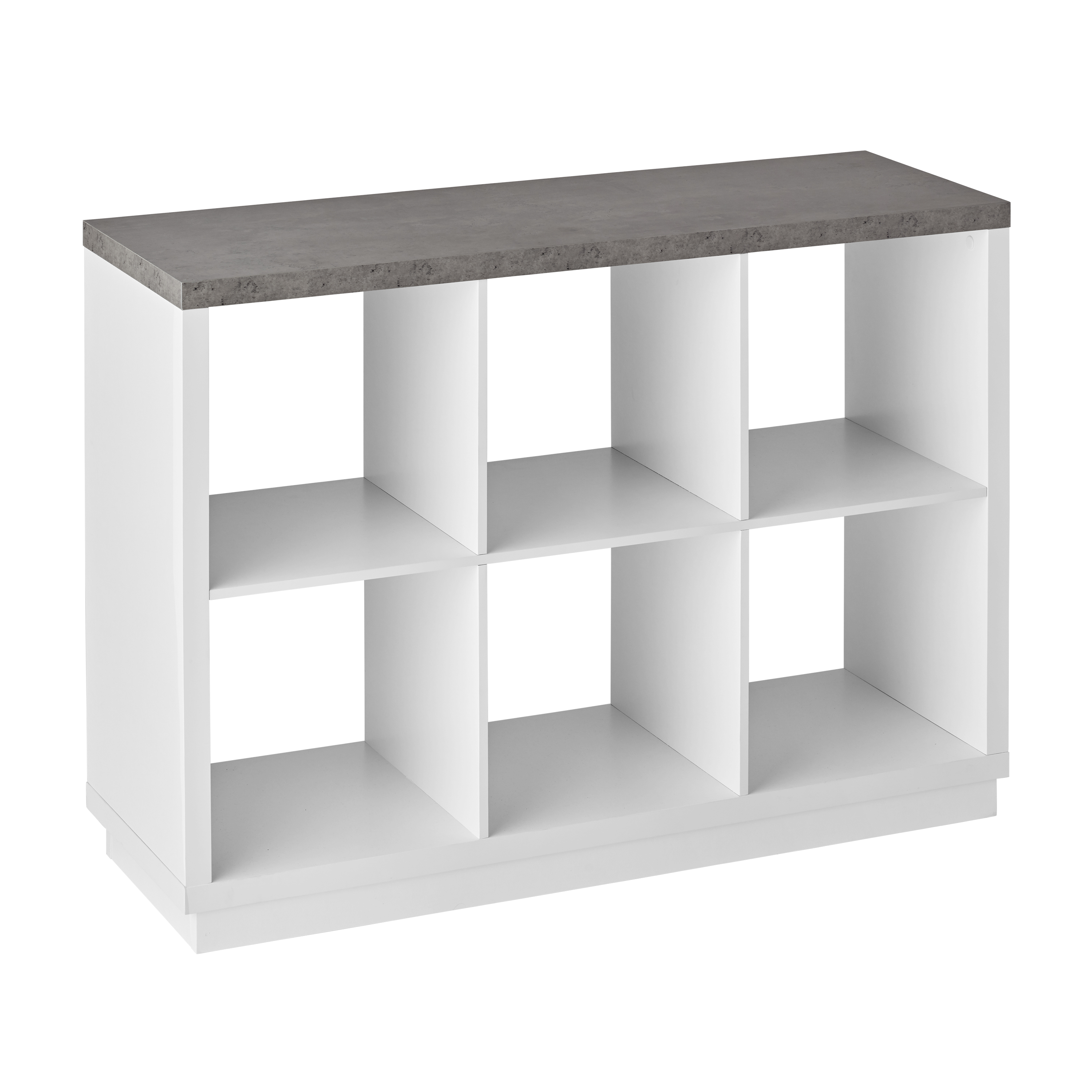 Build Your Own Furniture 6-Cube Organizer, White with Faux Concrete Top - image 2 of 6