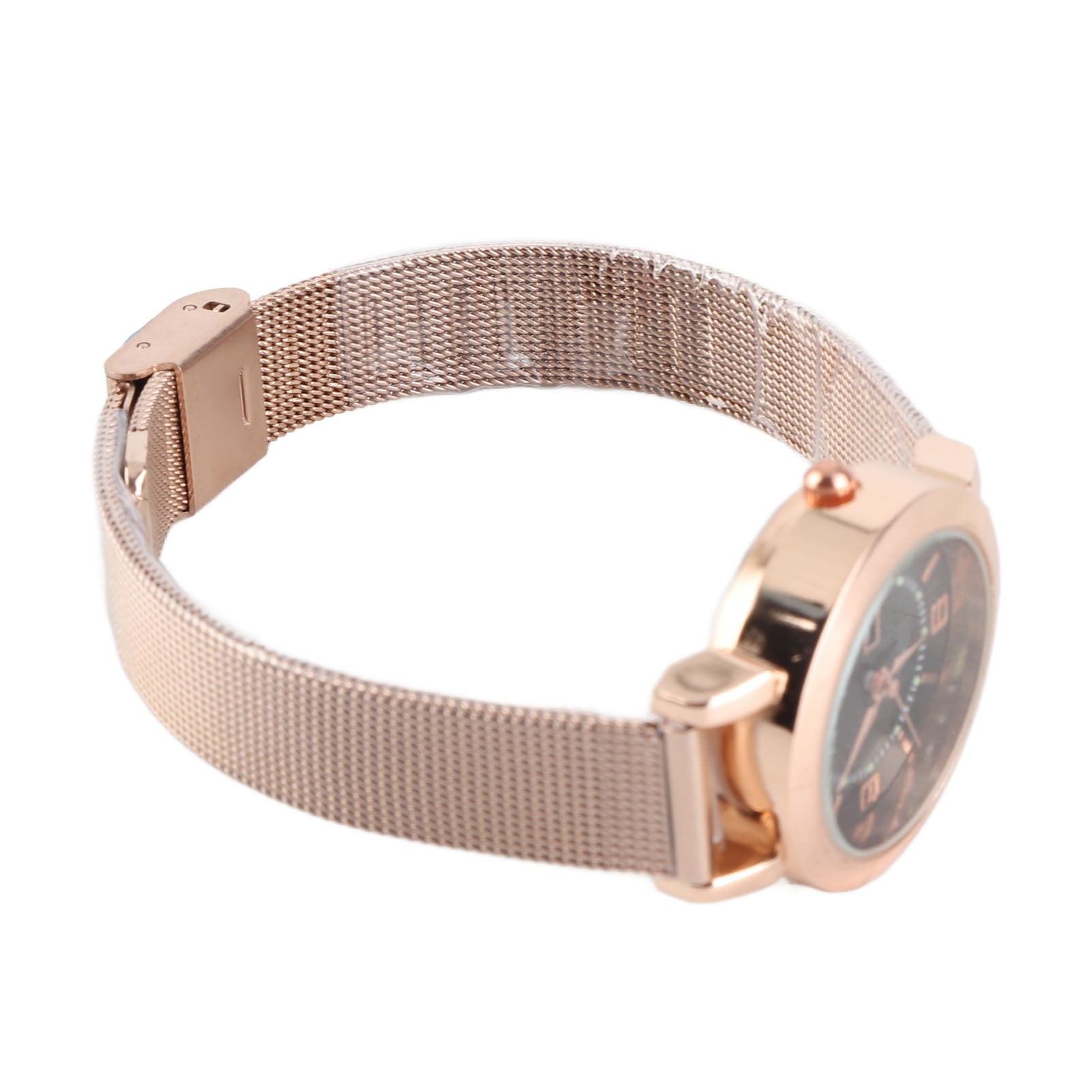 M Buder Women's Quartz Watch - Elegant Rhinestone Day-Date Display Water Resistant Wristwatch with Mesh Band, Luminous Hands, 8.7 inches / 22 cm Length for Office Work and Dating