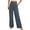 Gray, variant on Women's Elastic Waist Loose Printed Wide-Leg Pants Dark Blue Size S