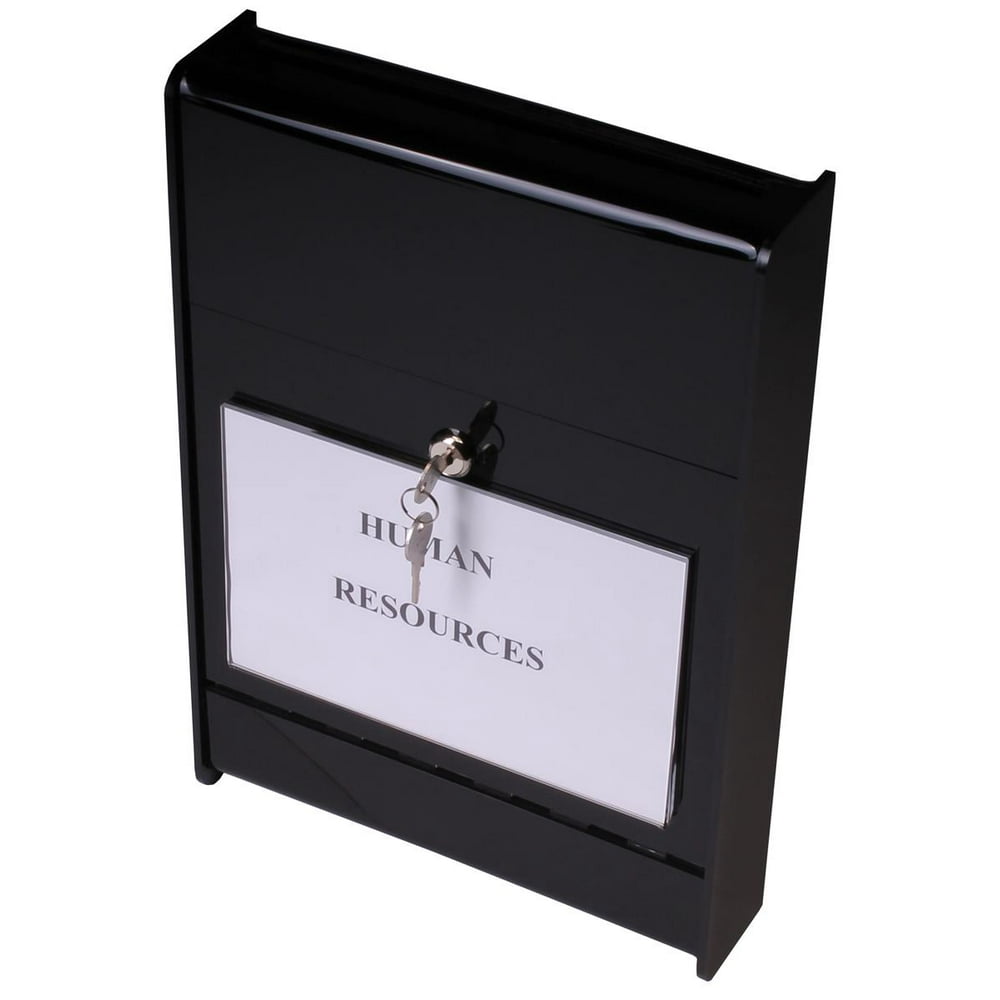 Wall Mounted Drop Box with 81/2 x 51/2Inch Nameplate, Locking, Drop Slot Fits 8.5x11