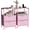 Pink, variant on HUANG Fluted Nightstand Set of 2 with Fabric Drawers & Charging Station - Black Bedside End Table with Shelf for Dorm Living Room