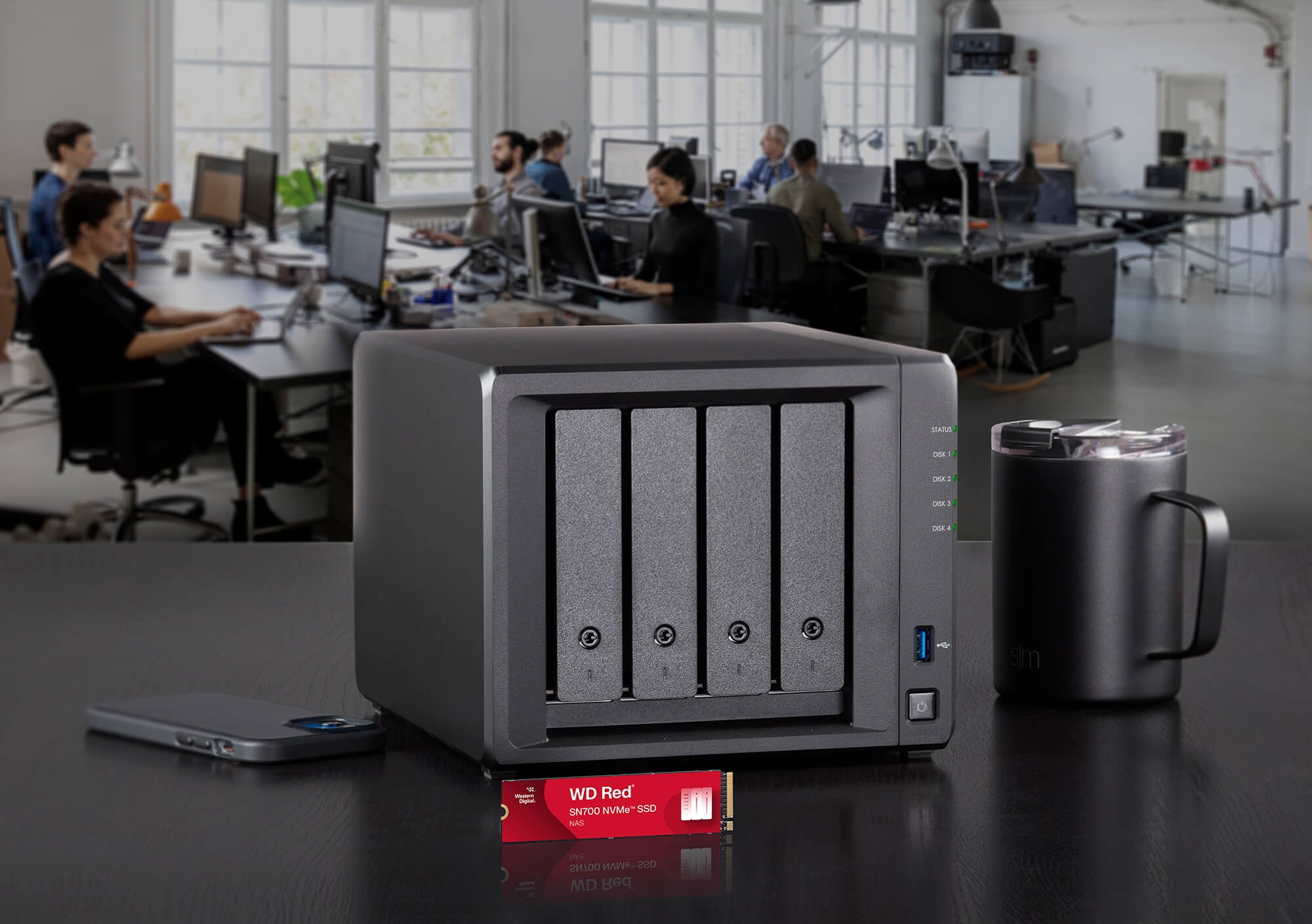 Western Digital 1TB WD Red SN700 NVMe SSD, Internal Solid State Drive for NAS Devices - WDS100T1R0C-68BDK0
