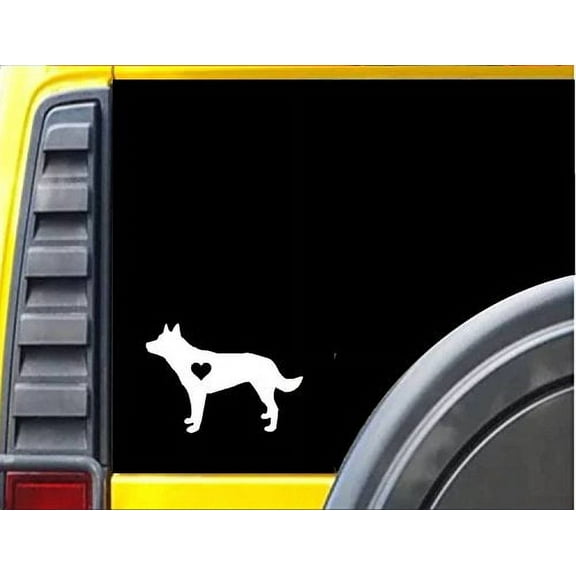 Australian Kelpie *J677* Decal 8" wide dog Sticker little heart