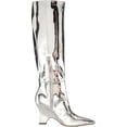 thumbnail image 6 of Sam Edelman Vance Soft Silver Pointed Toe Kitten Heel Knee High Fashion Boots (Soft Silver, 5), 6 of 6