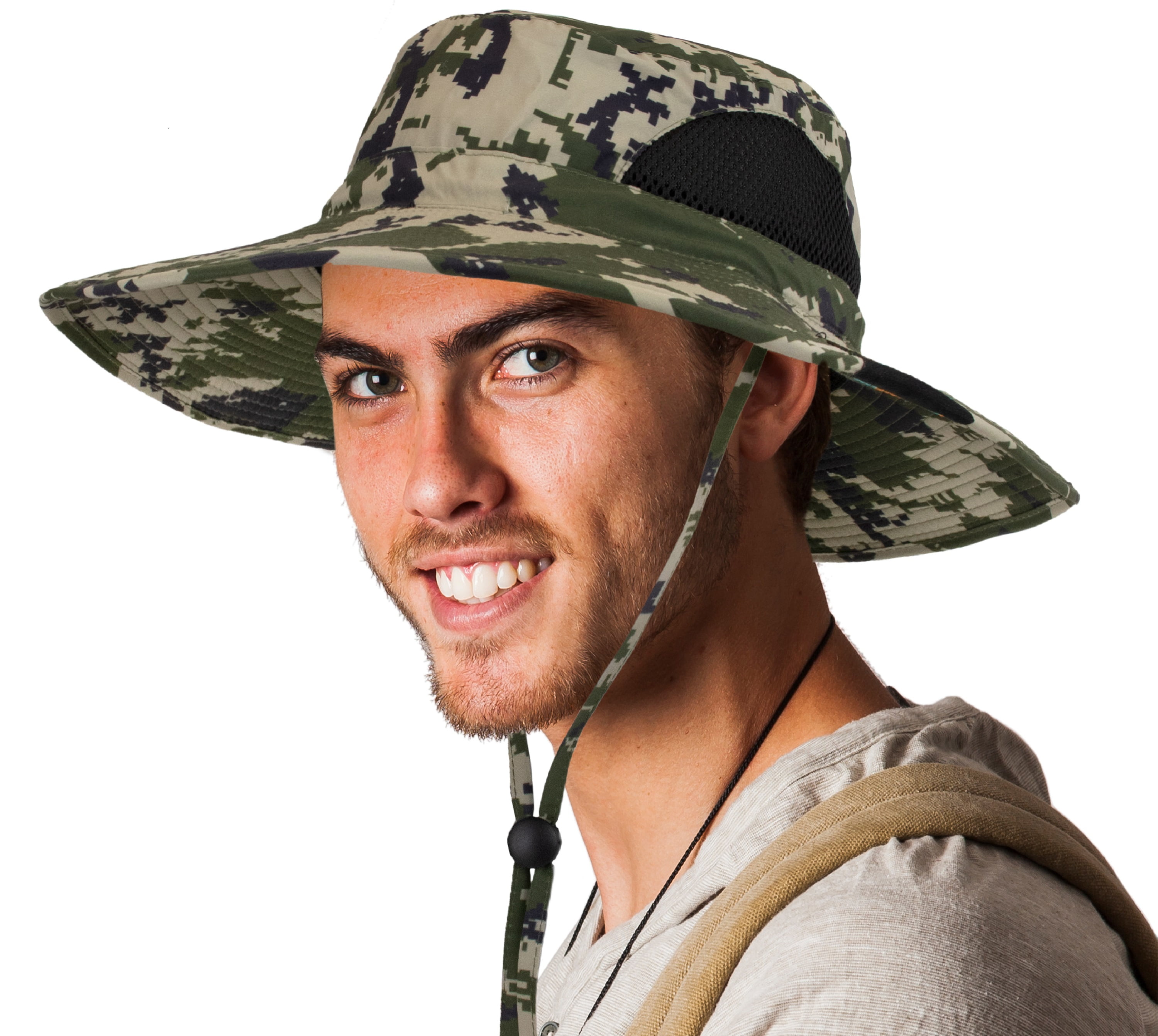 Men Women Outdoor Camping Travel Hat Fishing Safari Cap Quick Dry Foldable Wide Brim Boonie Sun Hat for Hiking 
