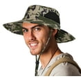 thumbnail image 2 of SUN CUBE Wide Brim Sun Hat Men Women, Mens Fishing Hats Sun UV Protection, Womens Hiking Bucket Hat, Outdoor Summer Safari Beach Boonie, Camping Unisex UPF 50+ Camo Green, 2 of 7
