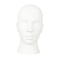 thumbnail image 2 of Cabeza de maniquí calva para hombre, soporte de exhibición de sombreros con base estable, cabeza de maniquí para diadema, gafas, pajarita, mesa de Blanco mate, 2 of 10