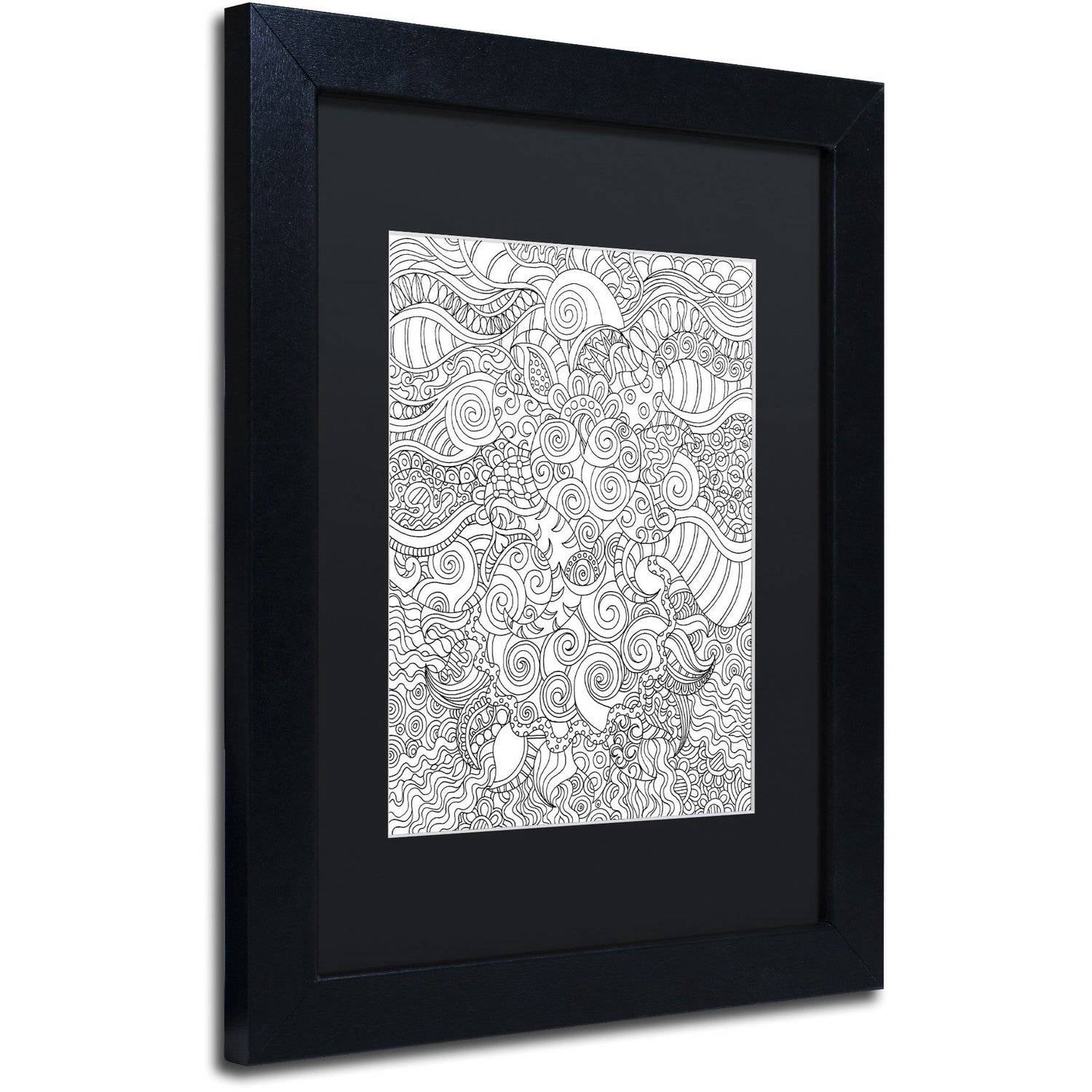 Trademark Fine Art "Mixed Coloring Book 53" Canvas Art by Kathy G. Ahrens, Black Matte, Black Frame