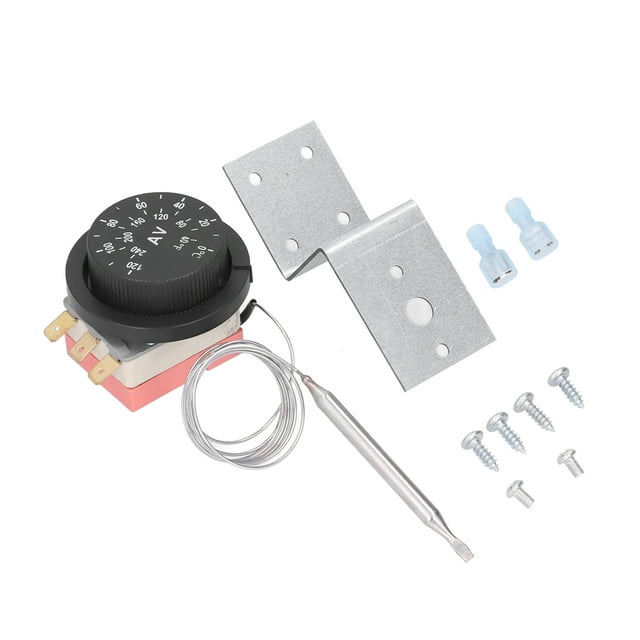 Interruptor De Termostato De Ventilador Eléctrico Ajustable Kit De Sonda De Control De Temperatura Material ABS De 30 Pulgadas De Longitud De Cable Diseño De 3 Pines Con ANGGREK Accesorios