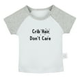 thumbnail image 1 of Crib Hair Don't Care Funny T shirt For Baby, Newborn Babies T-shirts, Infant Tops, 0-24M Kids Graphic Tees Clothing (Short Gray Raglan T-shirt, 12-18 Months), 1 of 4