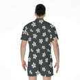 thumbnail image 2 of Monochrome Plumeria Pattern Short Sleeve Men'S Rompers Casual Summer Jumpsuits Outfit, 2 of 4