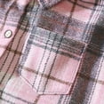 thumbnail image 2 of Eltusu Girls Plaid Shirts, Button-Up Relaxed Fit Lapel Collar Soft Long Sleeve Shirts Pink Size 1-11 T, 2 of 7