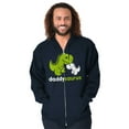 thumbnail image 3 of Fathers Daddysaurus Trex Dinosaur Dad Men's Big & Tall Graphic Zip Up Hoodie Brisco Brands 2X, 3 of 5