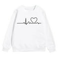 thumbnail image 4 of Gubotare Sweatshirts for Girls Girls Sweatshirt - Girls Classic Crewneck Sweatshirt With Sleeve Print Girls Crop Sweatshirt Size 6T 7T (White,6-7 Years), 4 of 4
