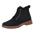 thumbnail image 3 of QSAWXQZ Women's Lace up Ankle Boots Round Toe Low Heel Rugged Boots 7, 3 of 7