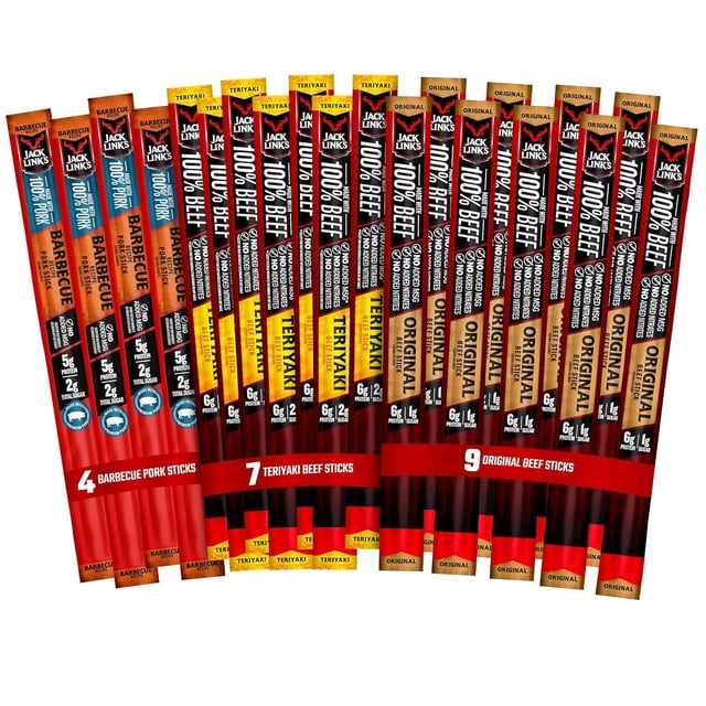 Beef Sticks, Original – Protein Snack, Meat Stick with 6g of Protein, Meat Snack Sticks Made with 100% Beef, Keto Friendly, Individually Wrapped – 0.92 Oz. (20 Count)