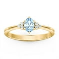 thumbnail image 2 of Birthstone Oval Ring with Shoulder Accents - Aquamarine (March), 2 of 5