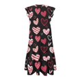 thumbnail image 6 of Yuyamidu Women's Dresses Valentine Dress Womens Flowy Dresses Romantic V-Neck Tiered Ruffle Sleeve A-Line Casual Midi Dress with Pockets Colorful Heart, Size S, 6 of 8