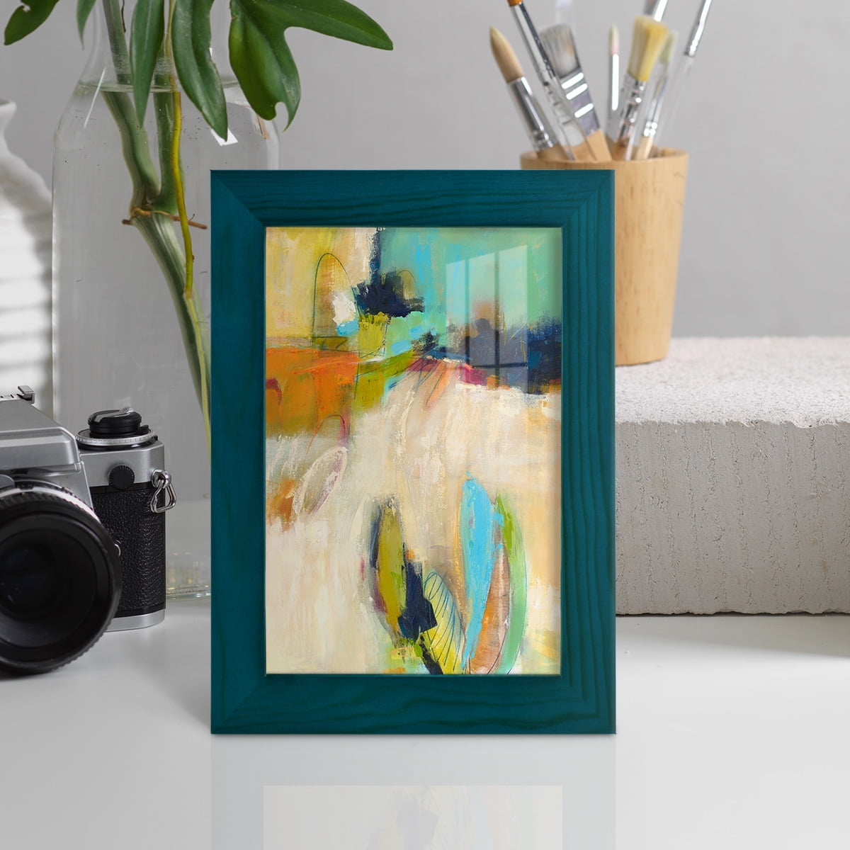 It All Adds Up - Framed Print w/glass - Ocean Blue