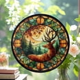 thumbnail image 2 of Autumn Deer Faux Stained Glass Suncatcher, Forest Animal Window Decor, Rustic Cabin Fall Sun Catcher, Woodland Wildlife Window Hanging, Stained Glass Ornament 2025, Holiday, 2 of 6