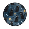 thumbnail image 2 of 36.2 Inch Round Floor Mat Black Cats and Mystical Symbols Carpet Decor Rug for Living Room Bedroom, 2 of 6
