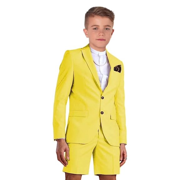 ETHAN Boys Grey Suits 2 Piece Short Suits for Boys Short Suits for Boys Prom Wedding Big and Tall Suit for Boys 14 Years