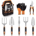 thumbnail image 1 of Ensemble d'Outils de Jardin en Acier Inoxydable avec Poignée en Caoutchouc Antidérapante, 1 of 4