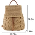 thumbnail image 6 of SPEKSEE Straw Beach Drawstring Backpack Women Shoulders Bucket Bag for Summer, 6 of 9