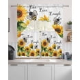 thumbnail image 2 of Sunflower Bee Kitchen Curtains Swag Valance and Tier Curtains Set 24 Inch Length, Vintage Yellow Floral Farmhouse Watercolor Rod Pocket Drape Panels Pair Swag Curtain for Bathroom/Cafe/Window, 2 of 6
