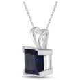 thumbnail image 2 of FB Jewels Sterling Silver Womens Princess Lab-Created Blue Sapphire Solitaire Pendant 1-1/3 Cttw, 2 of 2